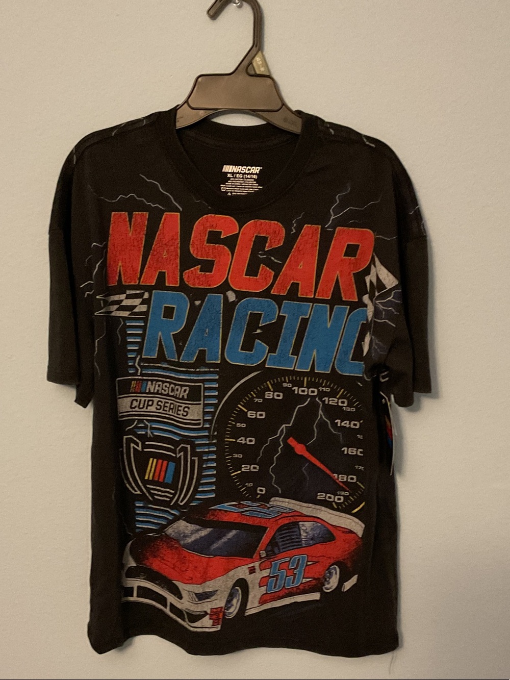 Nascar Black Red Blue Racing Graphic Tee